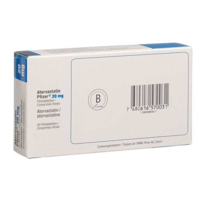Atorvastatin Pfizer 20 mg 30 filmtablets Atorvastatin Pfizer 20 mg 30 filmtablets