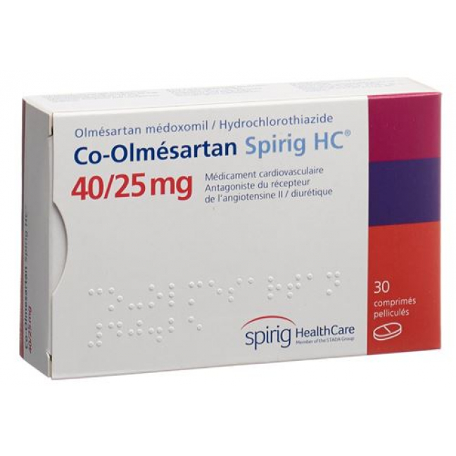 Ко-Олмесартан Спириг 40/25 мг 30 таблеток покрытых оболочкой