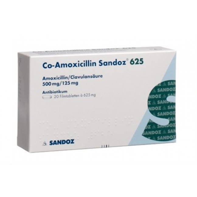 CO Amoxicillin Sandoz 625 mg 20 filmtablets