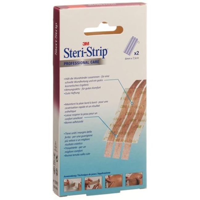 3M Steri Strip Elastisch 6x75мм Beige 2x 3 штуки