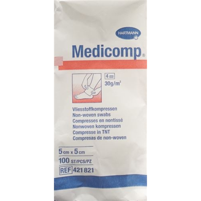 Medicomp Vlieskompressen 5x5см Nicht Steril 100 штук Medicomp Vlieskompressen 5x5см Nicht Steril 100 штук