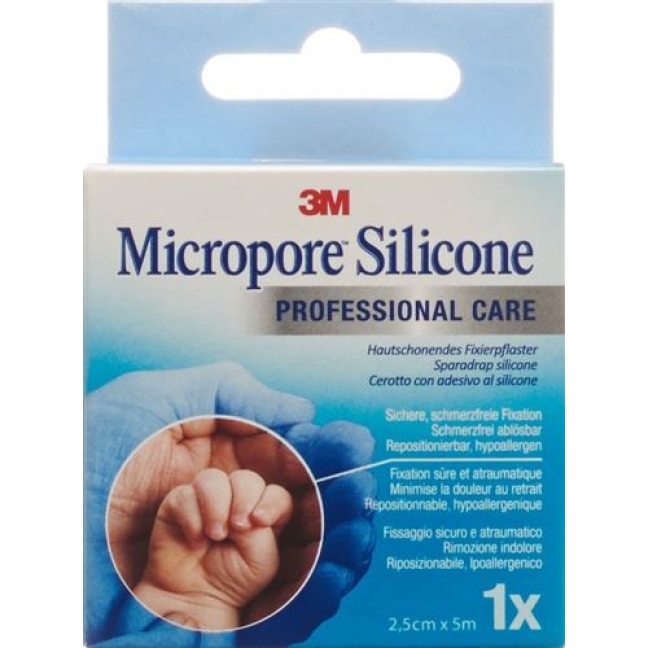 3M Micropore Silicone Heftpflaster 25ммx5м 3M Micropore Silicone Heftpflaster 25ммx5м