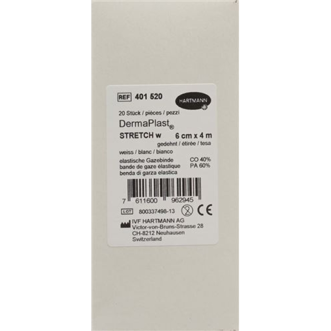 Dermaplast Stretch марлевый бинт Weiss 6смx4m 20 штук Dermaplast Stretch марлевый бинт Weiss 6смx4m 20 штук