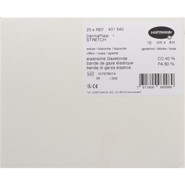 Dermaplast Stretch марлевый бинт Weiss 10смx4m 20 штук Dermaplast Stretch марлевый бинт Weiss 10смx4m 20 штук