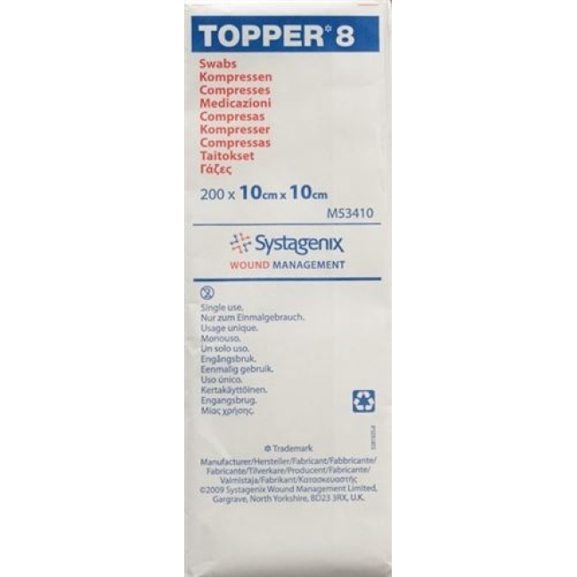 Topper 8 Einmal-Kompressen 10x10см не стерильный 200 штук