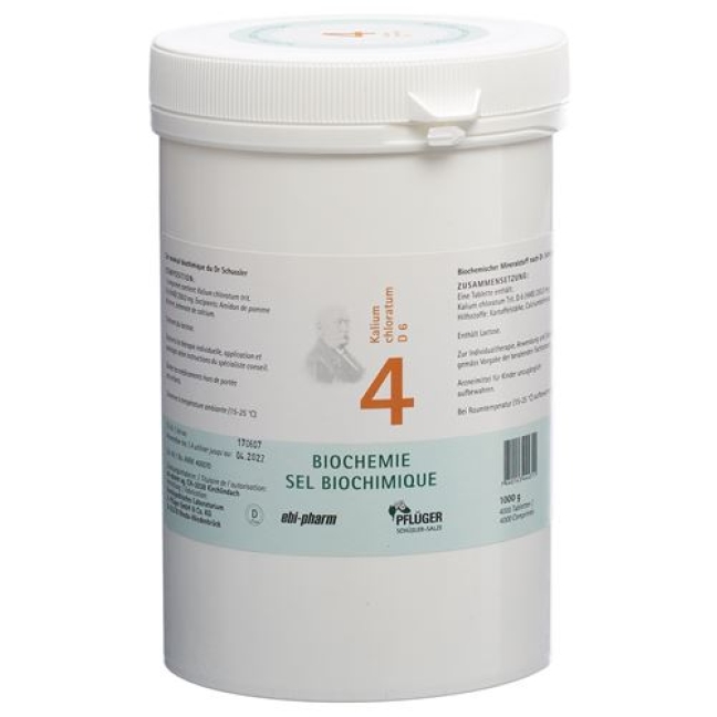 Pflueger Schussler Nr. 4 Kal Chlor в таблетках, D 6 1000г Pflueger Schussler Nr. 4 Kal Chlor в таблетках, D 6 1000г