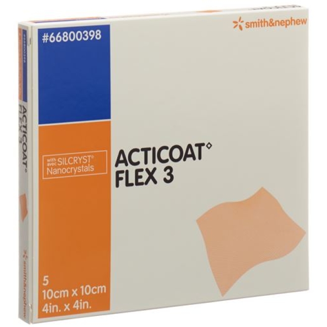 Acticoat Flex 3 повязка для ран 10x10см 5 штук Acticoat Flex 3 повязка для ран 10x10см 5 штук