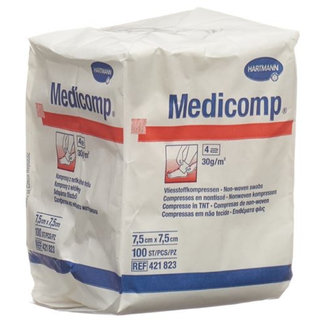 Medicomp Vlieskompressen 7.5x7.5см Nicht Steril 100 штук Medicomp Vlieskompressen 7.5x7.5см Nicht Steril 100 штук