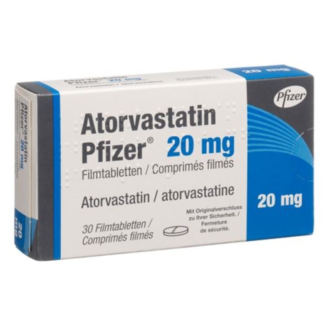 Atorvastatin Pfizer 20 mg 30 filmtablets