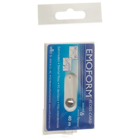 Emoform Floss Card Zahnseide 40m Gewachst Mint