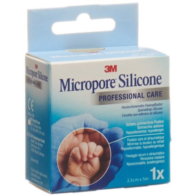 3M Micropore Silicone Heftpflaster 25ммx5м 3M Micropore Silicone Heftpflaster 25ммx5м