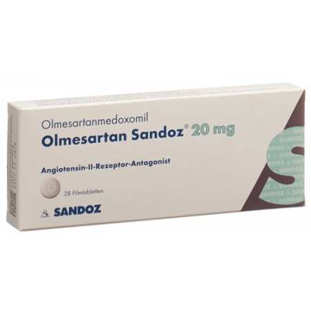 Олмесартан Сандоз 20 мг 28 таблеток покрытых оболочкой