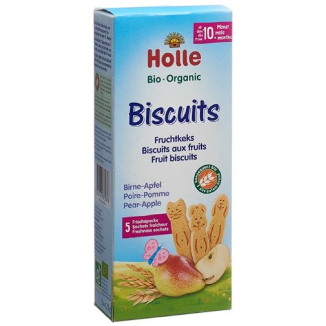 Holle Bio-Biscuits Birne Apfel 125г Holle Bio-Biscuits Birne Apfel 125г