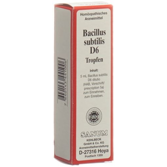 Sanum Bacillus Subtilis капли D 6 5мл Sanum Bacillus Subtilis капли D 6 5мл