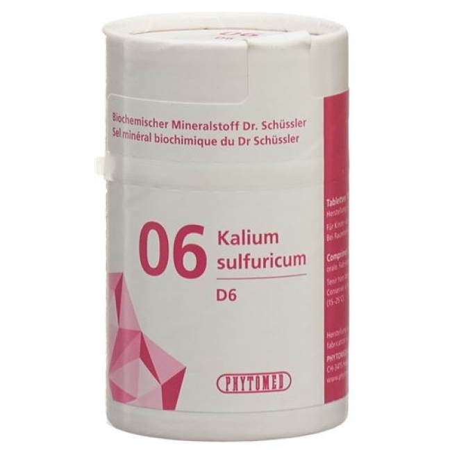 Phytomed Schussler Nr. 6 Kal Sulf в таблетках, D 6 100г Phytomed Schussler Nr. 6 Kal Sulf в таблетках, D 6 100г