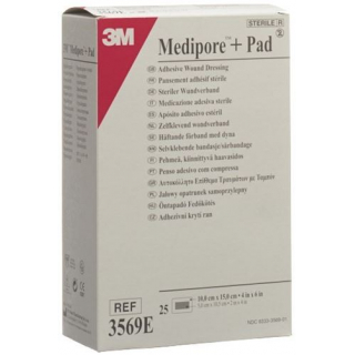 3M Medipore + Pad 10x15см / Wundkissen 5x10.5см 25 штук