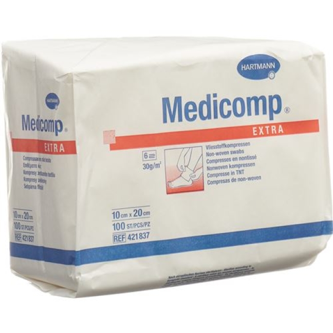 Medicomp Extra Vlieskompressen 10x20см Nicht Steril 100 штук Medicomp Extra Vlieskompressen 10x20см Nicht Steril 100 штук