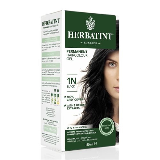 Herbatint Haarfarbegel 1n Schwarz 150мл