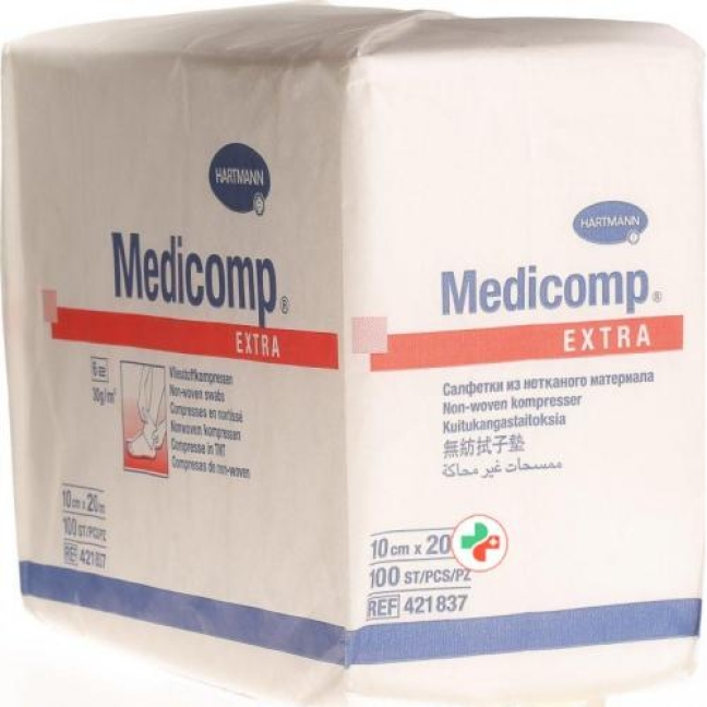 Medicomp Extra Vlieskompressen 10x20см Nicht Steril 100 штук Medicomp Extra Vlieskompressen 10x20см Nicht Steril 100 штук