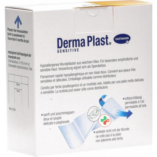 Dermaplast Sensitive Schnellverband Weiss 4смx5m рулон