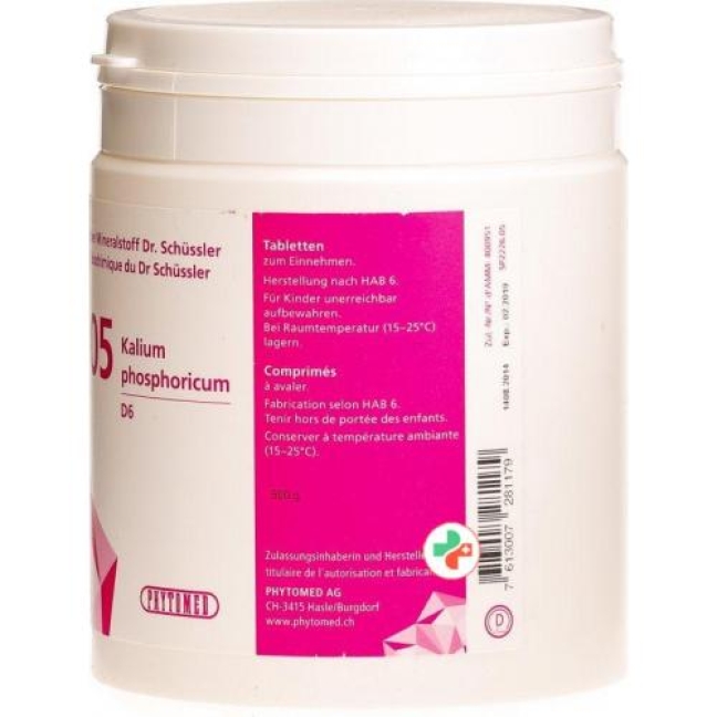 Phytomed Schussler Nr. 5 Kal Phos в таблетках, D 6 500г Phytomed Schussler Nr. 5 Kal Phos в таблетках, D 6 500г