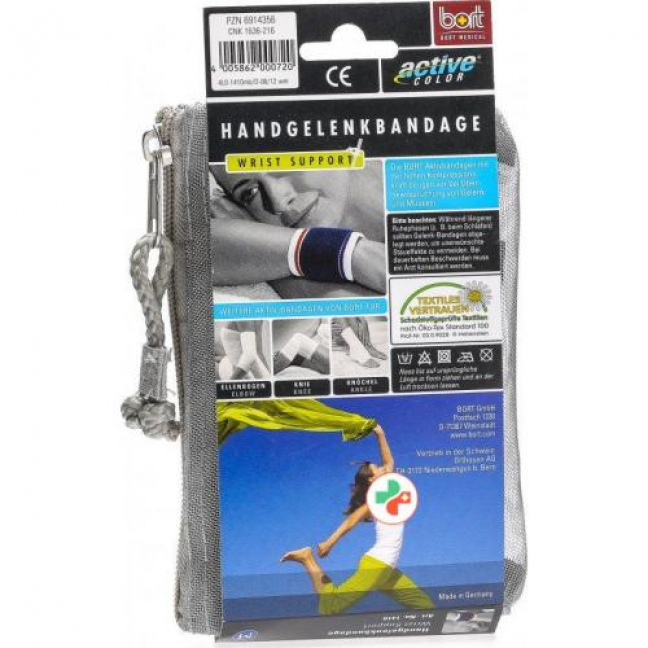 Bort Aktive Color Handgelenkbandage размер M -19см Blau