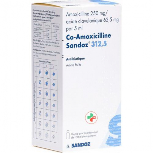 CO Amoxicillin Sandoz 312.5 mg 100 ml