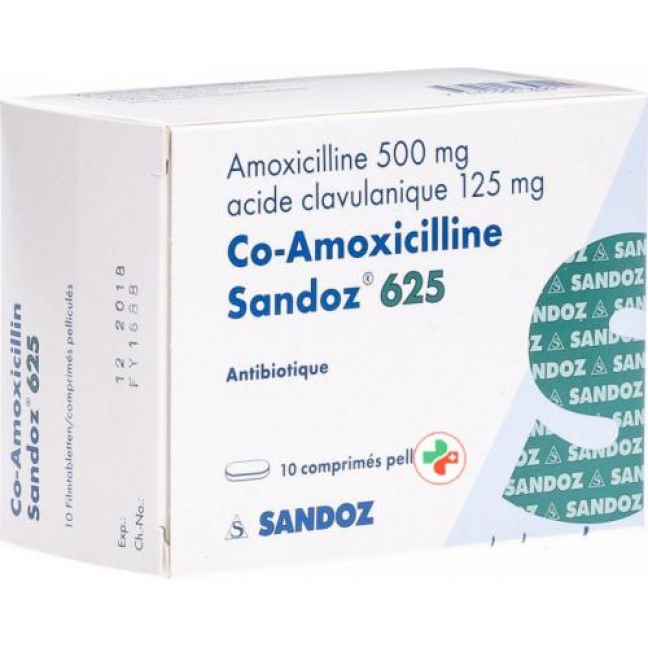 CO Amoxicillin Sandoz 625 mg 10 filmtablets