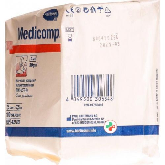 Medicomp Vlieskompressen 7.5x7.5см Nicht Steril 100 штук Medicomp Vlieskompressen 7.5x7.5см Nicht Steril 100 штук
