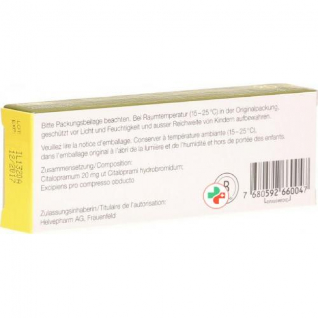 Citalopram Helvepharm 20 mg 14 filmtablets