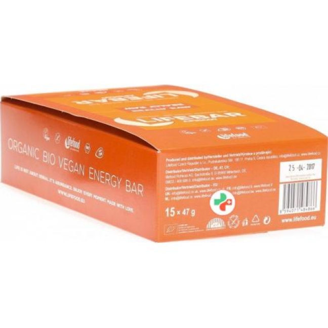 Lifefood Lifebar Apricot Glutenfrei 15x 47г Lifefood Lifebar Apricot Glutenfrei 15x 47г