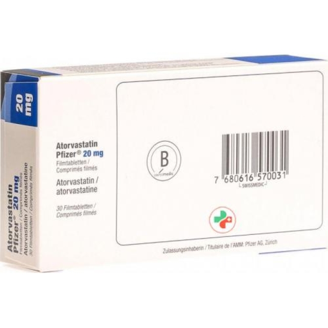 Atorvastatin Pfizer 20 mg 30 filmtablets Atorvastatin Pfizer 20 mg 30 filmtablets