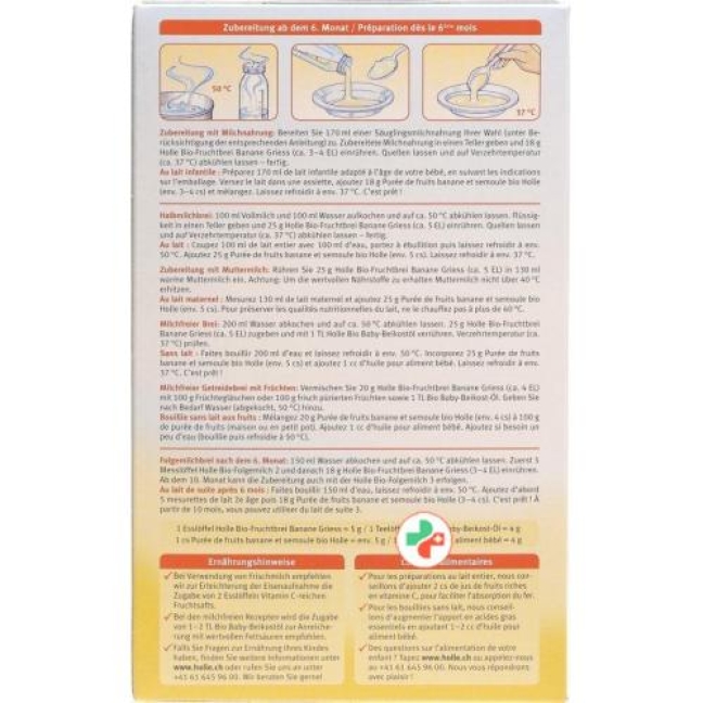 Holle Frucht Brei Banane Griess Bio 250 g