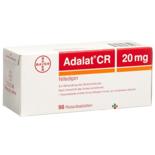 Adalat CR 20 mg 98 Retard tablets Adalat CR 20 mg 98 Retard tablets