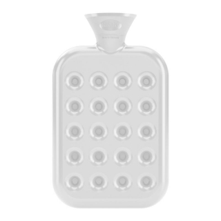 FASHY Wärmflasche 1.2l flach transparent weiss