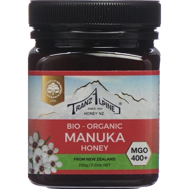 Hoyer Manukahonig Mgo 400+ Bio Glas 250g