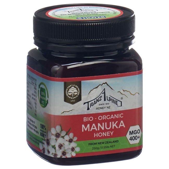 Hoyer Manukahonig Mgo 400+ Bio Glas 250g