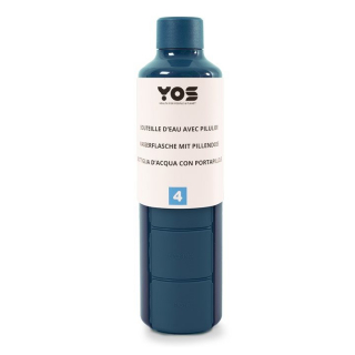 Yos Bottle ежедневный дозатор 375мл с 4 отделениями синий